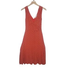 Boden Red White and Blue Polka Dot Faux Wrap Tank Dress A-Line Size 6R